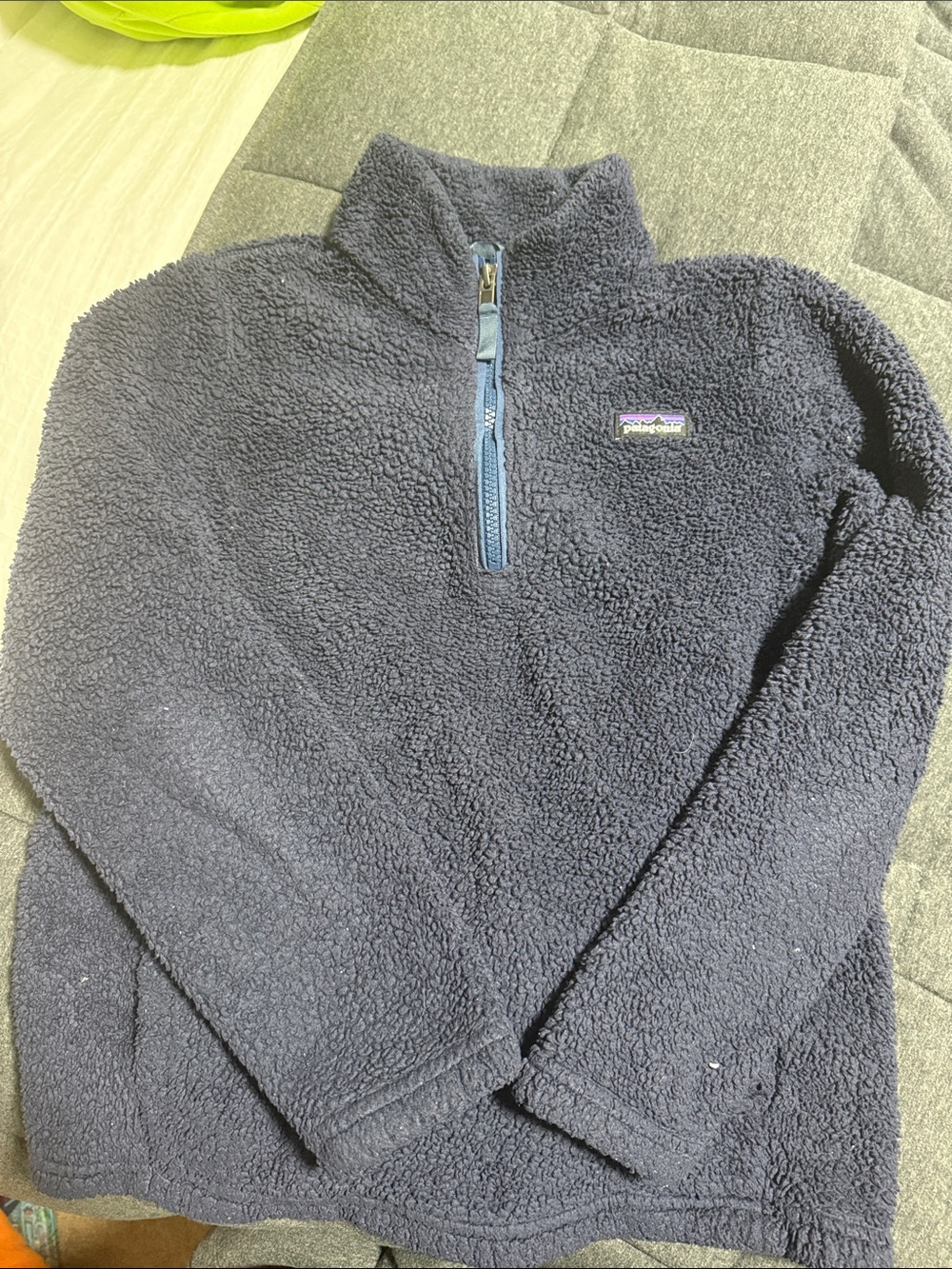 Patagonia Kids Navy Sherpa Half-Zip Pullover